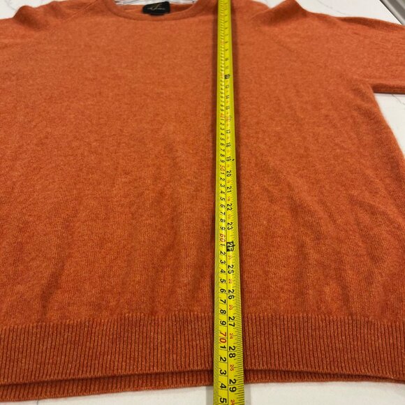 Pure Cashmere Men's crewneck 100% Cashmere XL Pumpkin Orange - Picture 5 of 7